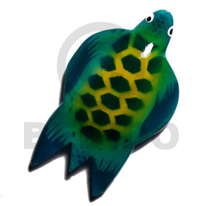 sea turtle handpainted wood refrigerator magnet 85mmx50mm / can be personalized  text - Home