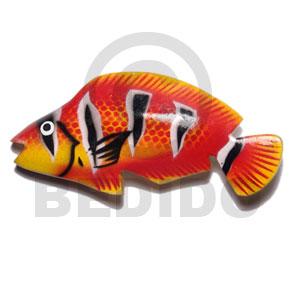 fish handpainted wood refrigerator magnet 90mmx50mm / can be personalized  text - Home