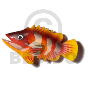 fish handpainted wood refrigerator magnet 80mmx40mm / can be personalized  text - Home
