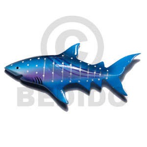 shark handpainted wood refrigerator magnet 110mmx50mm / can be personalized  text - Home