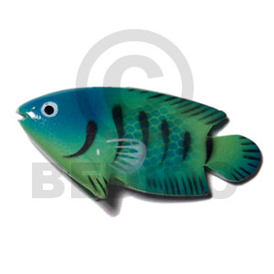 fish handpainted wood refrigerator magnet 73mmx35mm / can be personalized  text - Home