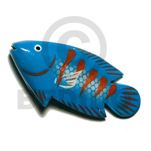 fish handpainted wood refrigerator magnet 73mmx35mm / can be personalized  text - Home