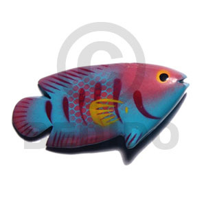 fish handpainted wood refrigerator magnet 73mmx35mm / can be personalized  text - Home