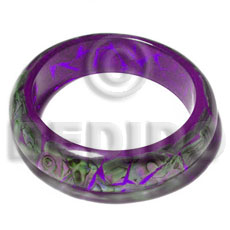 h=37mm thickness=10mm inner diameter=65mm paua shells laminated in lavender clear resin - Shell Bangles
