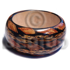 h=40mm thickness=13mm inner diameter=65mm bangle/ nat. wood  laminated banana bark - Wooden Bangles