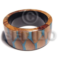 laminated  wooden bangle  banana bark and dried leaves combination ht=38mm thickness=10mm inner diameter=68 mm - Wooden Bangles