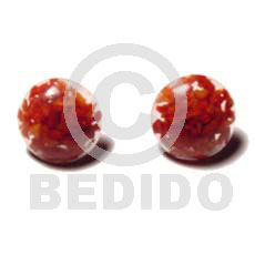 red corals. button earrings - Home
