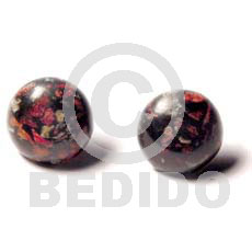 burgundy red & tiger corals button earrings - Home