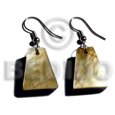 dangling 18mmx14mm pyramid MOP  black resin 5mm backing - Home