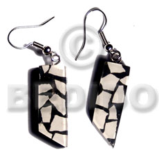 dangling 28mmx10mm eggshell bar  5mm black resin backing - Home