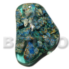 freeform / crushed limestones in resin 55mmx40mmx10mm - Resin Pendants