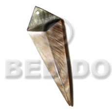 40mmx18mm laminated brownlip/blacklip  dagger  resin backing - Shell Pendant
