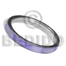 inlaid hammershell in stainless 5mm metal ring / lilac - Home