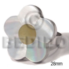 big accent haute hippie 28mm flower  / adjustable metal ring/ laminated hammershell / MOP combination - Home