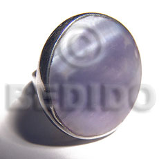 big accent haute hippie round 30mm / adjustable metal ring /  polished lilac hammershell - Home