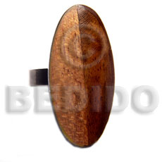 big accent haute hippie oval 40mmx30mm / adjustable metal ring/  polished robles wood and bayong wood combination - Home