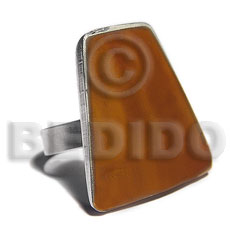 big accent haute hippie triangular 28mmx30mm / adjustable metal ring/  laminated browntab shell /set for bfj537bl - Home