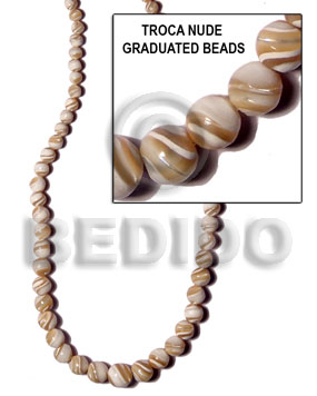 troca natural/nude graduated oyok round beads - Home