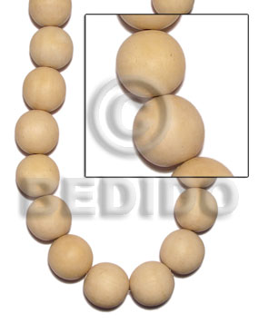 nat. white wood round beads 20mm - Home