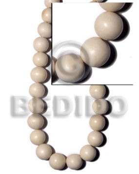 20mm buffed bleach nat. white wood beads - Home