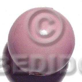 25mm nat. wood beads  in high gloss paint / pastel pink / 15 pcs - Home