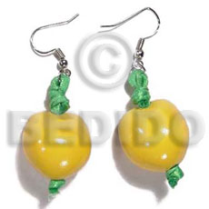 dangling yellow kukui nuts  green ribbon accent - Home