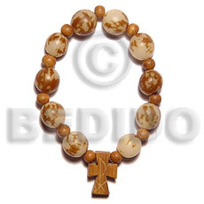 buri seeds/wood beads rosary bracelet - Home