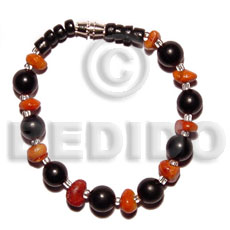 black buri beads  red corals alternate - Home