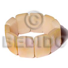 30mmx20mm MOP  resin backing elastic bangle - Shell Bangles