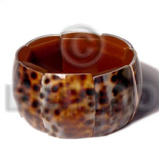 rectangular 35mmx25mm cowrie shell elastic bangle - Shell Bangles