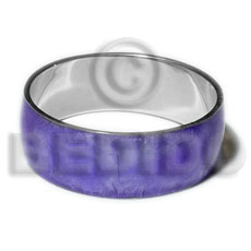 laminated lilac capiz  in 1 inch  stainless metal / 65mm in diameter - Shell Bangles