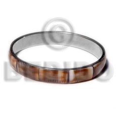 laminated shell in 1/2 inch  stainless metal / 65mm in diameter - Shell Bangles