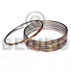 laminated brownlip in 3mm stainless metal / 65mm in diameter / price per piece - Shell Bangles