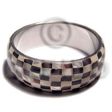 kabibe/blacktab shell combination blocking in 1in. metal casing / inner diameter 65mm - Shell Bangles