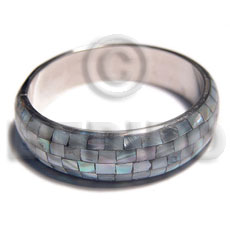 black kabibe shell blocking in 1/2in. metal casing / inner diameter 65mm - Shell Bangles