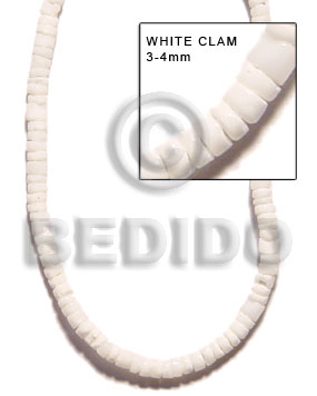 3-4mm white clam heishe - Home