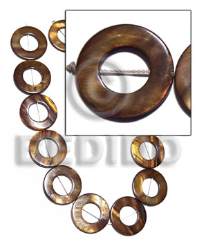 30mm round laminated high gloss golden amber kabibe shell  rings( 13pcs. ) - Home