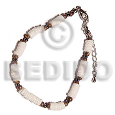 4-5mm white clam heishe  2-3mm coco Pokalet. & glass beads - Home