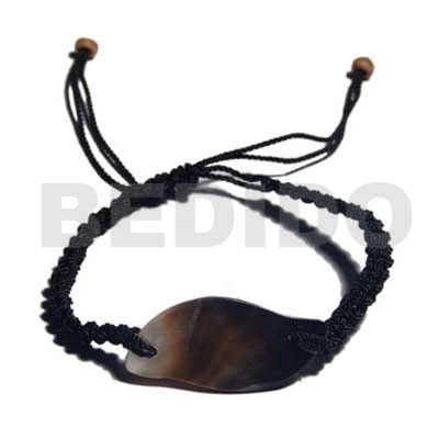 black macrame blacklip shell id bracelet - Home