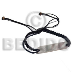 black macrame kabibe shell id bracelet - Home