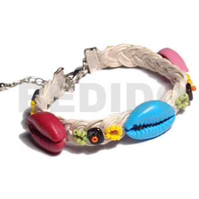braided flat cord  multicolored beads and sigay accent - Home