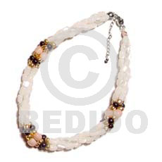twisted troca rice beads  gold metallic beads - Home