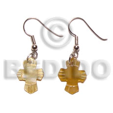 dangling 17x14mm brown lip cross earrings - Home