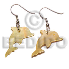 dangling 30x17mm MOP dolphin earrings - Home