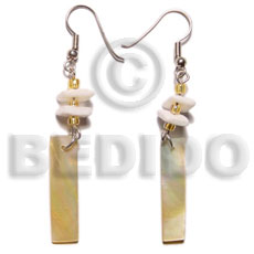 dangling 35mmx7mm MOP bar  white rose and beads alternate - Home