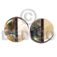 inlaid troca and abalone round earrings - Home