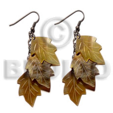 triple dangling brownlip leaf 20mmx15mm - Home