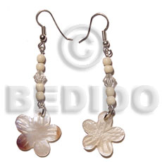 dangling 20mm hammershell flower  bone beads/acrylic crystals - Home