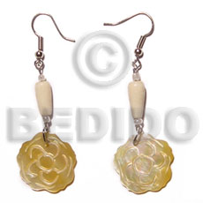 dangling 25mm MOP flower  wood beads/glass beads - Home