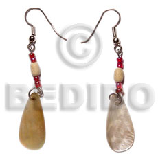 dangling 25mmx10mm brownlip teardrop  wood beads/acrylic crystals - Home